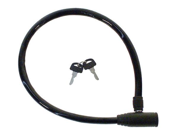 Paddlock cable M-WAVE 600mm ,black, 2 keys.