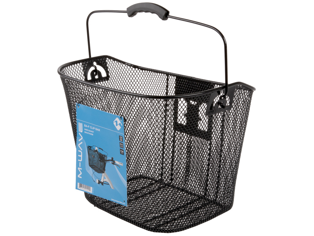Basket for Handlebars steel incl. Clip-on holder size 36x25x25