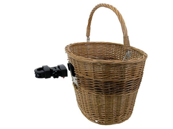Basket for Handlebars wicker incl. Clip-on holder size 38x28x27