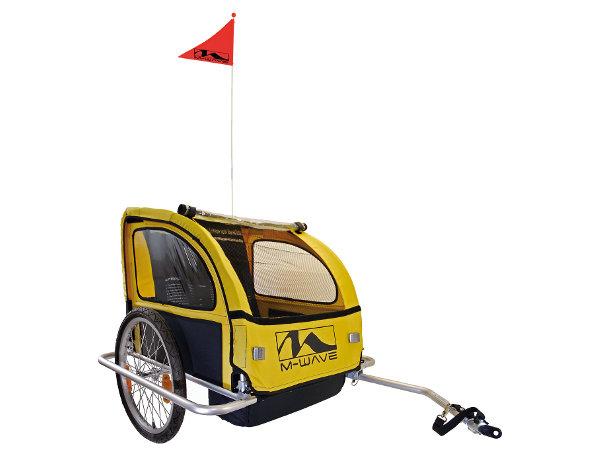 Bicycle trailer M-Wave ALU two seats,foldable,coupler max 40kg
