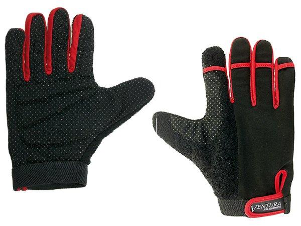 Gloves Ventura gel long antiskid,lycra,gel colour black-blue,red,grey size M