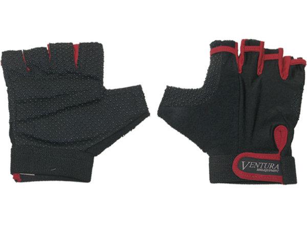 Gloves Ventura gel short antiskid,lycra,gel colour black-blue,red,grey size M