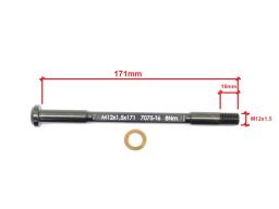 Pevná osa náboje Alu CNC Superlight ,zadní  12mm x 1,5 - 16mm,  délka 171mm