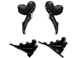 Shimano 105 ST-R7020 2x11kolo + kotoučové brzdy BR-R7070 řadící a brzdové páky set, přední + zadní