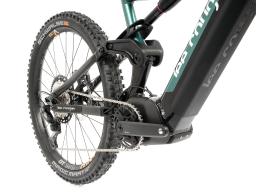 Celoodpružené elektrokolo  MTB 29"/27,5" Lee Cougan E-Quest – Brose S / 725 Wh, 20 Ah / Shimano XT 1x12 , velikost M – 17,5" – barva černo-military green lesklá