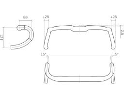 FSA A-WING Pro AGX řídítka Gravel / Cyclocross , průměr 31,8mm, šířka 440mm