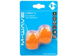 M-WAVE Cobra IV sada světel na baterie, oranžové