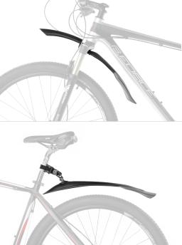 FORCE WARD 24" - 29" mudguard set black-grey