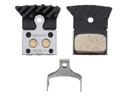 SHIMANO L04C-MF brzdové destičky kovové + chladič Flat Mount