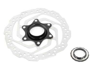 Shimano SM-RT10 - brzdový kotouč 160mm Center Lock  -  vnitřní + vnější ozubení matice