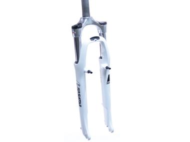 Odpružená vidlice treking 28" SR Suntour NEX MLO,  1 1/8" závit , zdvih 63mm / pro V-brzdy / bílá barva