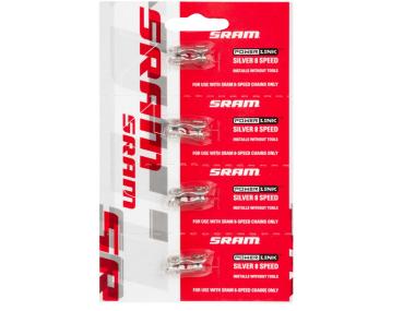 SRAM PowerLink spojka na řetěz 8kolo stříbrná - balení 4 ks