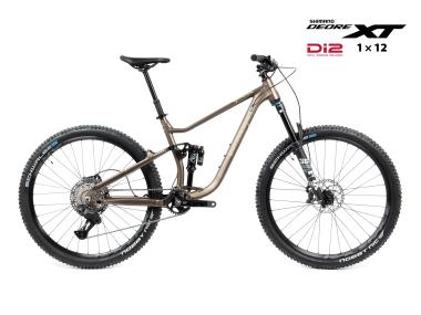 Celoodpružené MTB 29" Lee Cougan Quest SHIMANO Deore XT Di2 M8250 1x12 , velikost L – 19" (48 cm), hnědozlatá matná