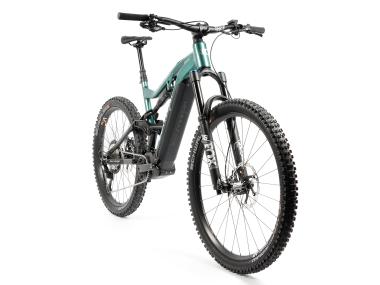 Celoodpružené elektrokolo  MTB 29"/27,5" Lee Cougan E-Quest – Brose S / 725 Wh, 20 Ah / Shimano XT 1x12 , velikost M – 17,5" – barva černo-military green lesklá