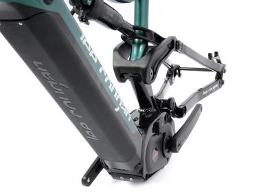 Celoodpružené elektrokolo  MTB 29"/27,5" Lee Cougan E-Quest – Brose S / 725 Wh, 20 Ah / Shimano XT 1x12 , velikost M – 17,5" – barva černo-military green lesklá