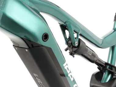 Celoodpružené elektrokolo  MTB 29"/27,5" Lee Cougan E-Quest – Brose S / 725 Wh, 20 Ah / Shimano XT 1x12 , velikost M – 17,5" – barva černo-military green lesklá
