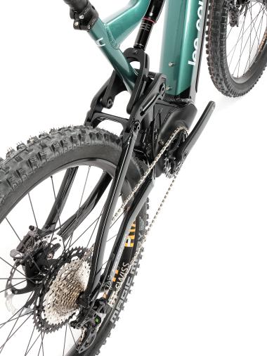 Celoodpružené elektrokolo  MTB 29"/27,5" Lee Cougan E-Quest – Brose S / 725 Wh, 20 Ah / Shimano XT 1x12 , velikost M – 17,5" – barva černo-military green lesklá
