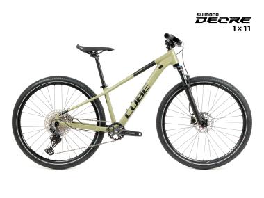 Kolo MTB 27,5" Cube Aim Race Shimano Deore 1x11, velikost XS – 13", olivová