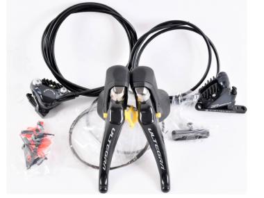 SHIMANO Ultegra ST-R8025 + brzdič BR-R8070  kotoučové brzdy set 2x11kolo přední 800 mm + zadní 1400 mm