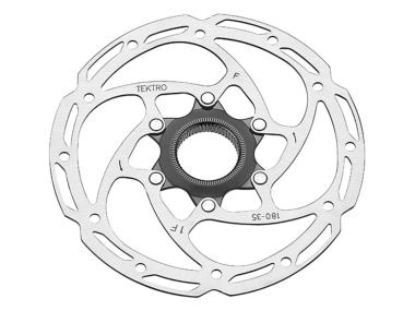 TEKTRO TR180-35  brzdový kotouč 180mm Center Lock  -  vnitřní + vnější ozubení matice