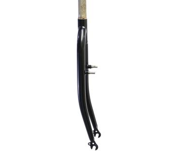 Vidlice TREKKING  28"  1 1/8" A-head/ pevná ocelová , černá , lesklá