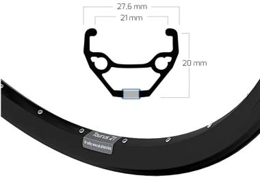 Ryde Taurus 21  Disc MTB 29" /Trekking 28" 36 děr, ráfek 622x21 -  barva  černá