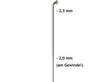 DT Swiss Alpine II double butted 2,34/2,0mm x 295mm drát bez niple černý