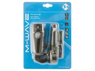 Sada světel M-WAVE Atlas K 50,včetně baterií