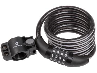M-WAVE DS 10.18 ILLU 10x1800mm reflektivní spirálový kabelový zámek černý