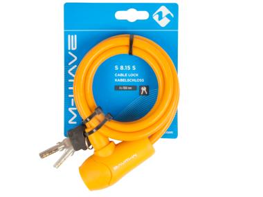 M-WAVE 8x1500mm spirálový kabelový zámek, oranžová