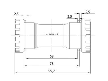 Středové složení  BSA 68-73 mm, OEM balení, kompatibilní Shimano