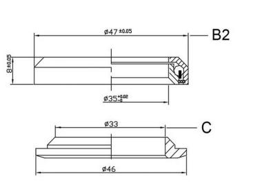 Hlavové složení NECO 1-1/8"- 1-1/4" TAPERED integrované