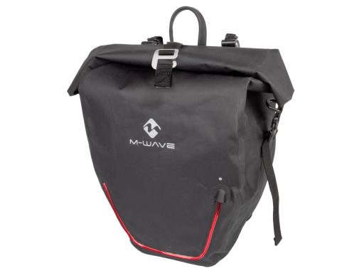 M-WAVE Downtown Ridebag Evident Reflex pannier bag with LED