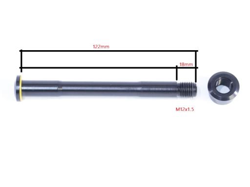 Pevná osa náboje přední 122/12mm