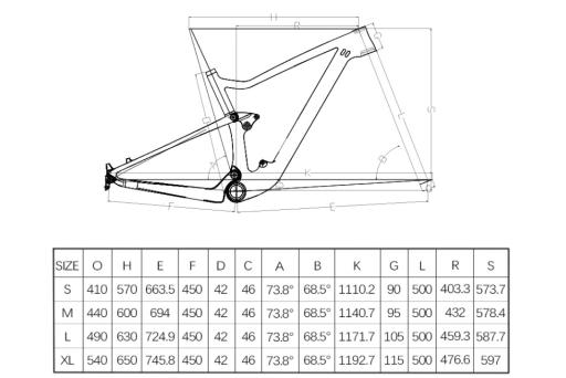 Celoodpružený karbonový rám  MTB 29" Spyder Hook , velikost 17" (43cm)