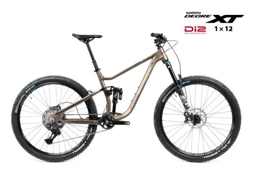Full suspension MTB 29" Lee Cougan Quest SHIMANO Deore XT Di2 M8250 1x12 , size  S – 16" (40.5 cm), matte brown gold