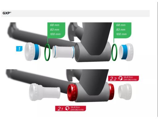 SRAM GXP Team 73/68 mm BSA bottom bracket