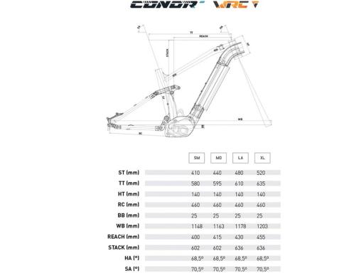 Celodpružený rám Conor - WRC E9 FS MTB 27,5"+ E-bike pro motor Shimano DU-E7000, velikost 17,5" (44 cm)