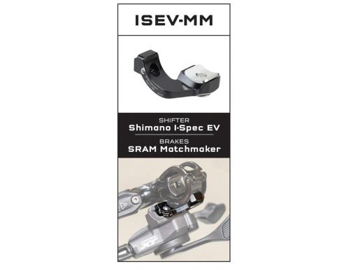 Sram/Avid Matchmaker X objímka brzdové páky Hinge Clamp + Wolf Tooth ShiftMount ISEV-MM adaptér pro řazení Shimano I-Spec EV  , černá