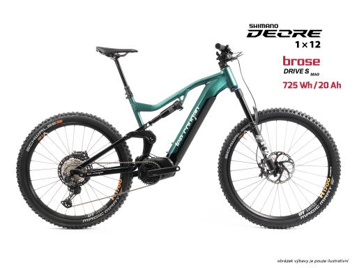 Celoodpružené eloktrokolo  MTB 29"/27,5"  Lee Cougan E-Quest - Brose S / 720Wh-20Ah / Shimano Deore  1x12   , velikost  M -17,5"  – barva černo-Military Green lesklá