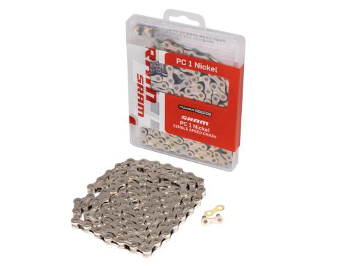 Sram PC 1  Nickel  singlespeed chain, 114 links, packed
