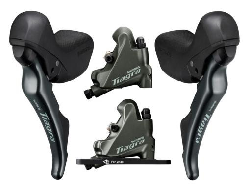 Shimano  Tiagra ST-4720 2x10kolo + kotoučové brzdy BR-4770 řadící a brzdové páky set, přední + zadní