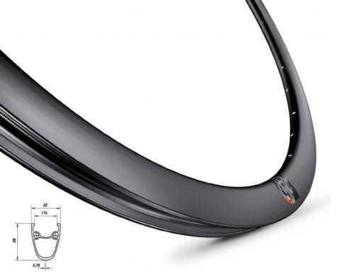 Mach1 - 560 Disc rim road-gravel  32-holes, colour black matt