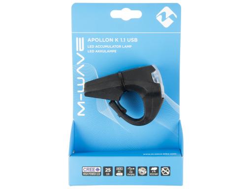 Světlo přední M-WAVE Apollon K 1.1 USB CREE LED dioda