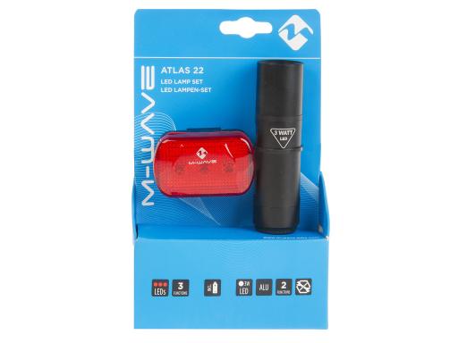 Sada světel M-WAVE Atlas 22,včetně baterií