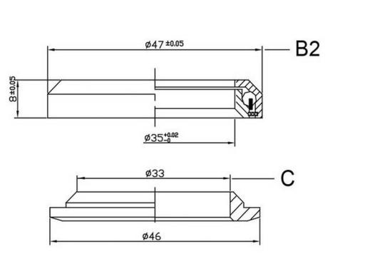 Hlavové složení NECO 1-1/8"- 1-1/4" TAPERED integrované