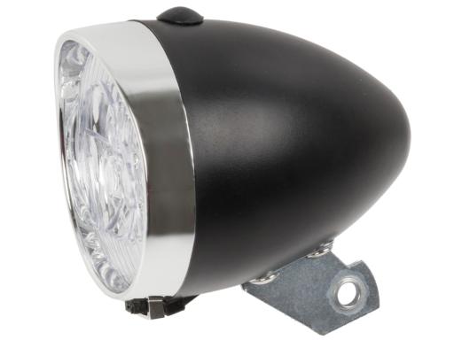 Přední světlo na baterie se 3 LED diodami černé