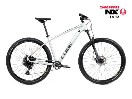 Kolo MTB 29" Cube Aim Race Sram NX Eagle 1x12, velikost XL – 20", stříbrná