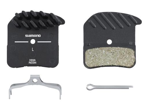 SHIMANO H03A-RF resin brake pads + cooling fins 4-piston MTB