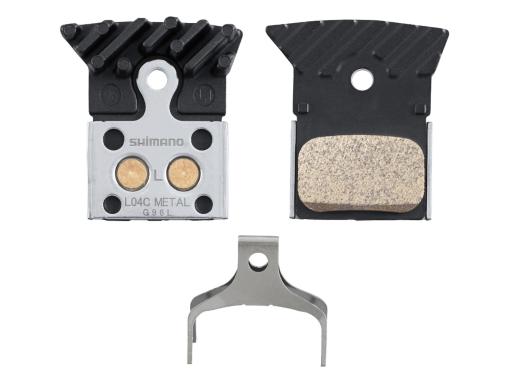 SHIMANO L04C-MF brzdové destičky kovové + chladič Flat Mount